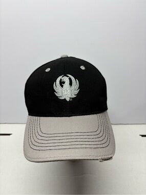 Ruger Hat Cap Mens Strap Back Gray Black Firearm Gun Shooter Tactical